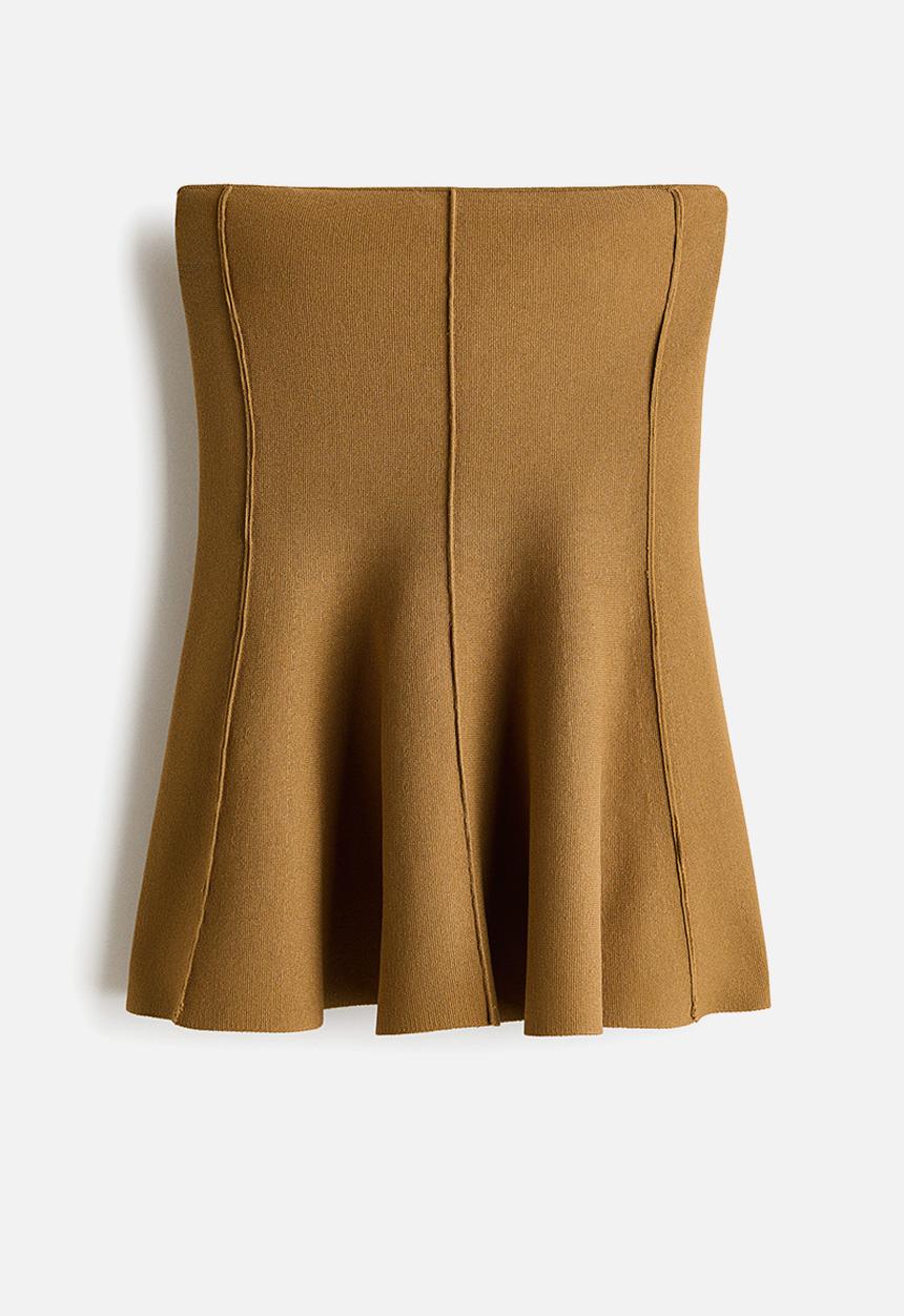 H&M - Peplum tube top - beige