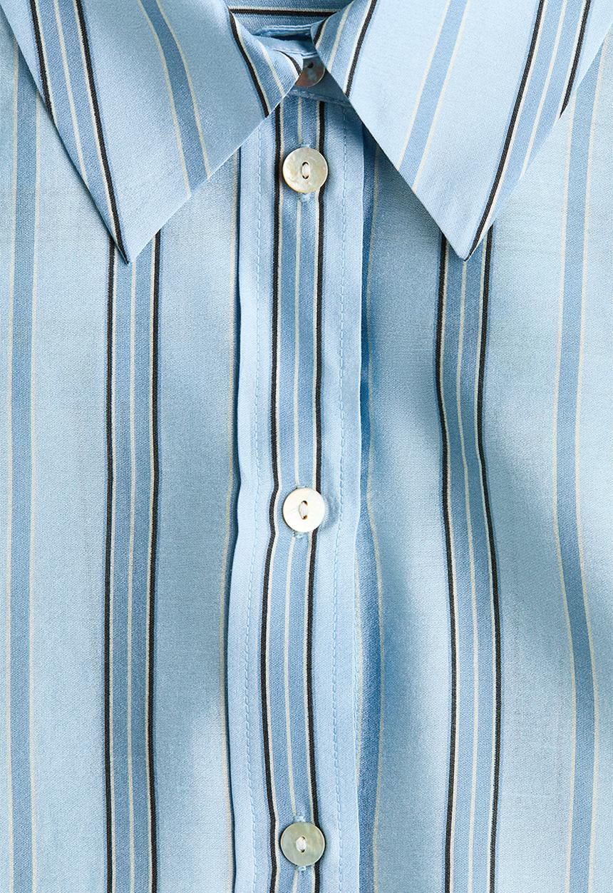 H&M - Oversized shirt - light blue/striped