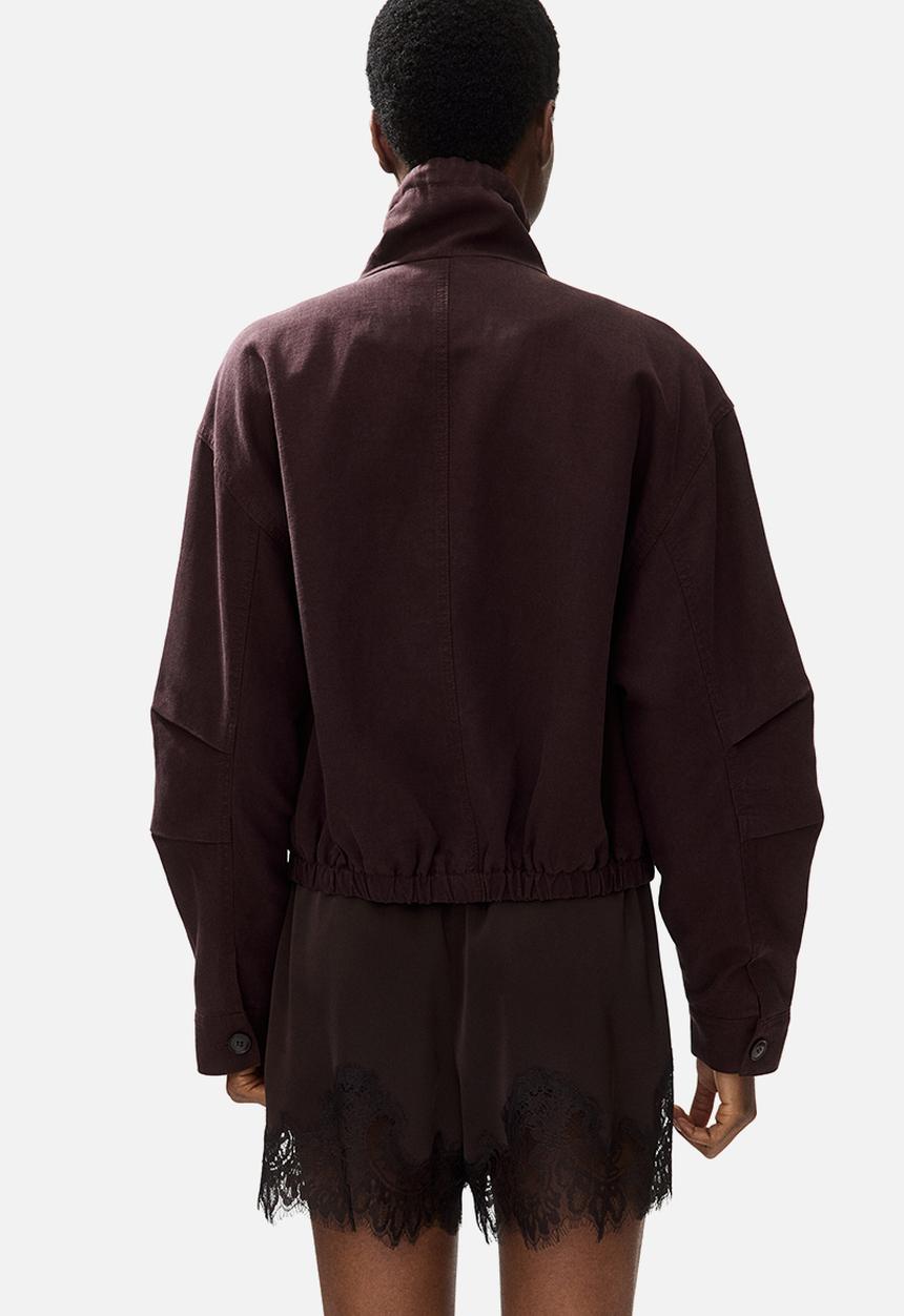 H&M - Linen-blend jacket - dark brown