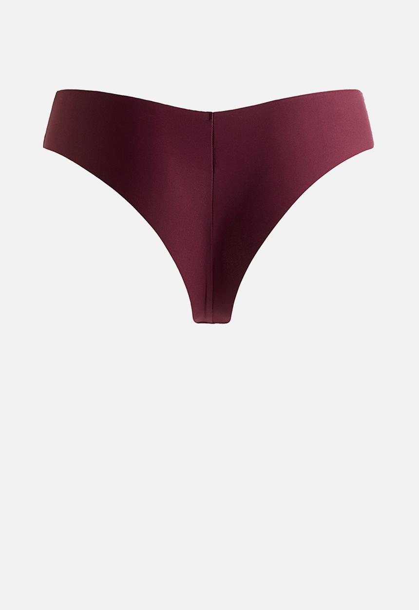H&M - 3-pack invisible brazilian briefs - burgundy/light beige/black