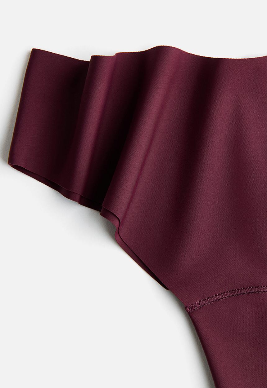 H&M - 3-pack invisible brazilian briefs - burgundy/light beige/black