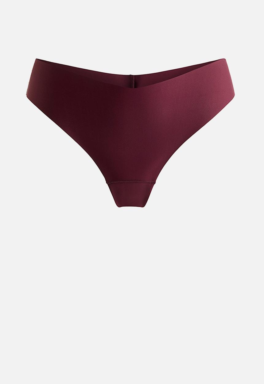H&M - 3-pack invisible brazilian briefs - burgundy/light beige/black