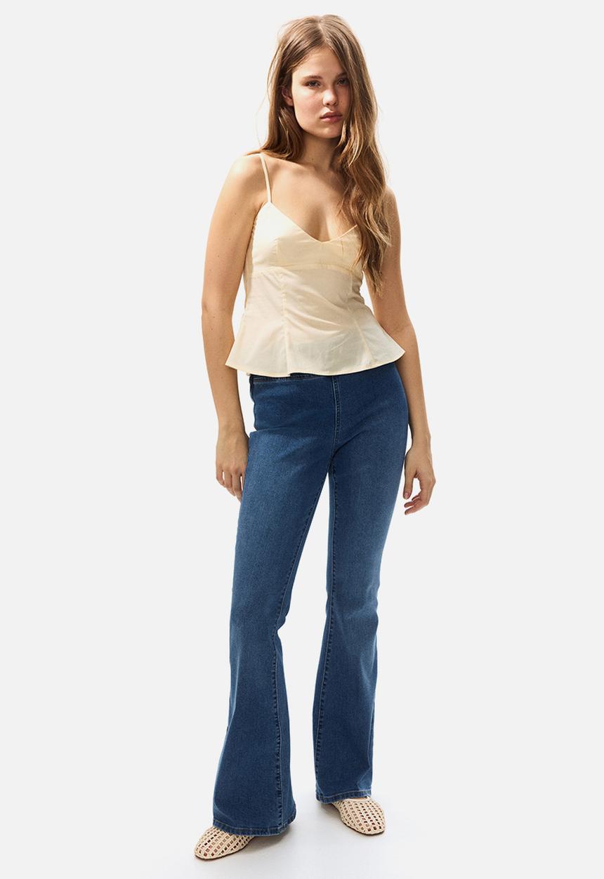 H&M - High flared jeggings - denim blue