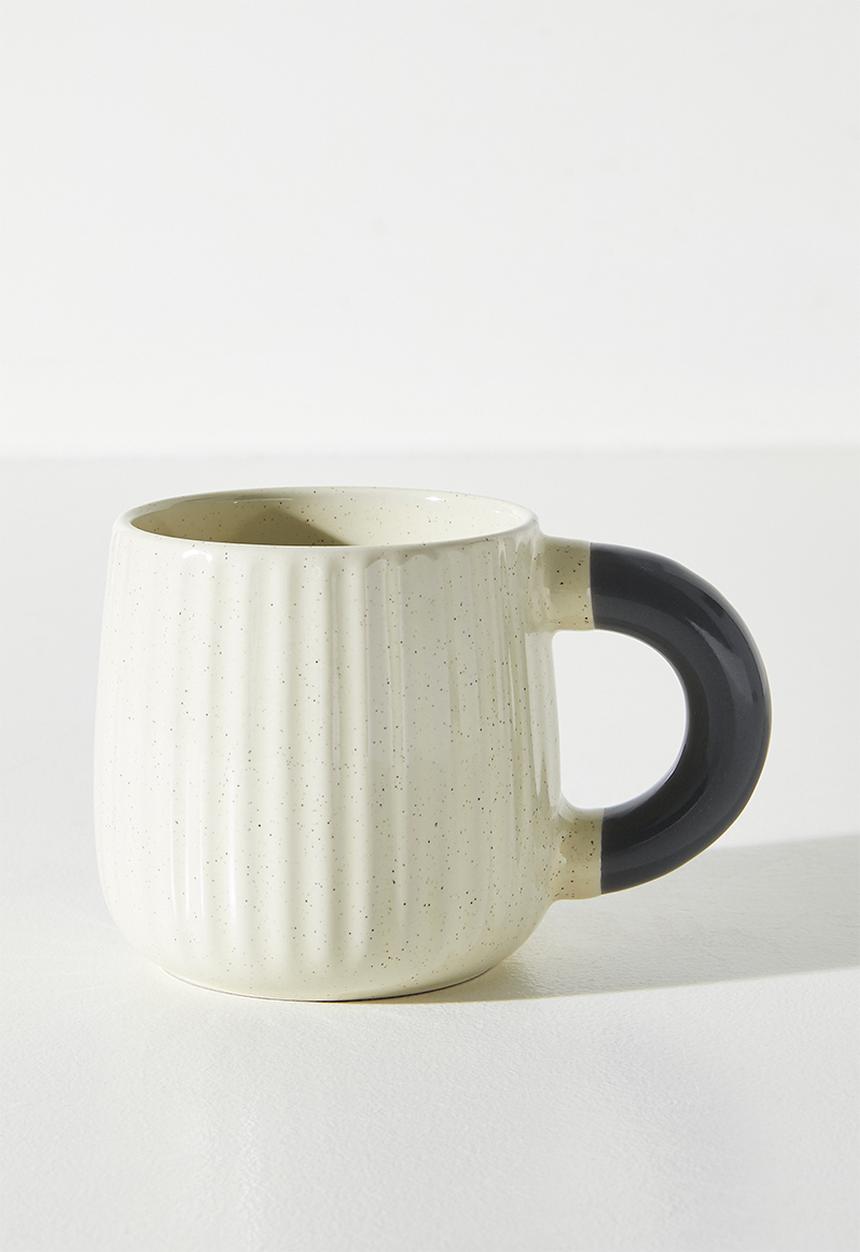 Excellent Houseware - Speckles coloured handle Mug 395ml - Milk 