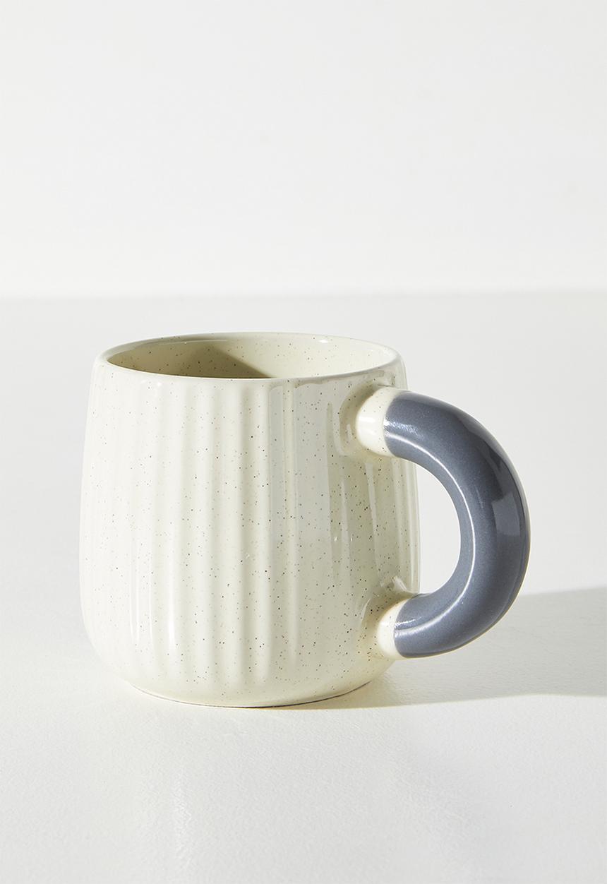 Excellent Houseware - Speckles coloured handle Mug 395ml - Milk 