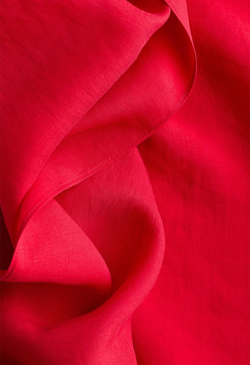 H&M - Sleeveless scarf-collar blouse - bright red