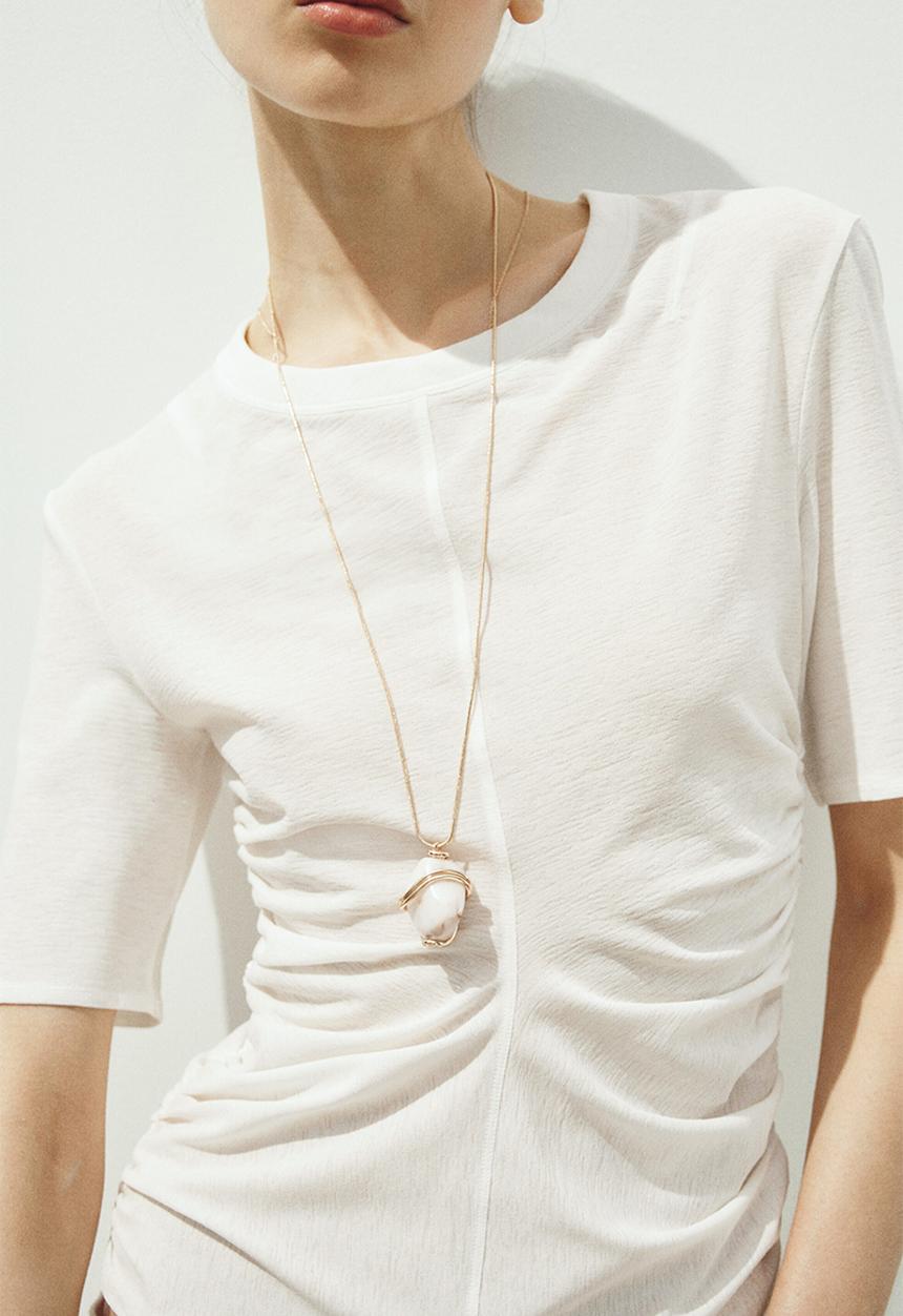 H&M - Draped T-shirt - white