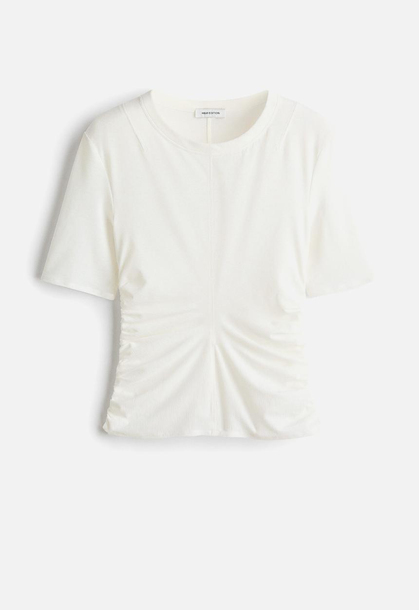 H&M - Draped T-shirt - white