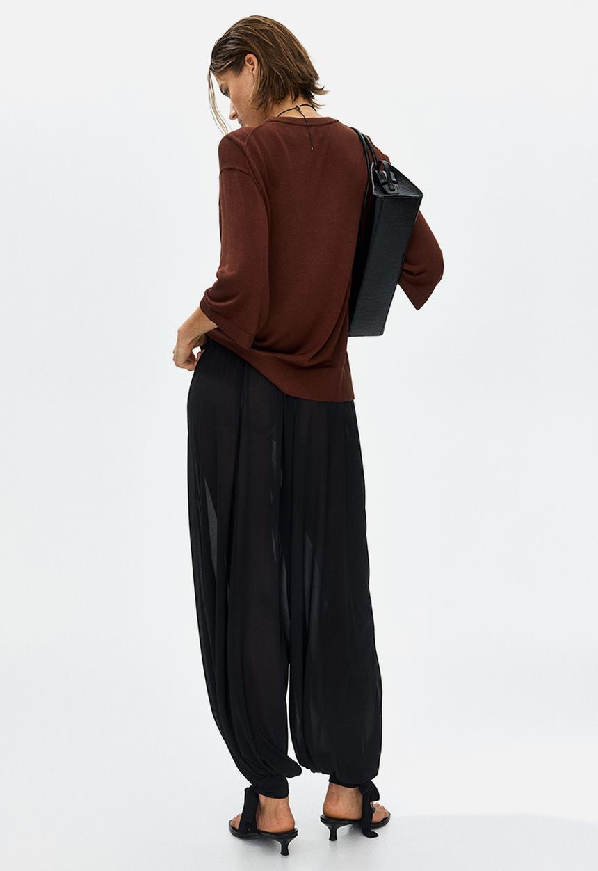 H&M - Fine-knit top - dark brown