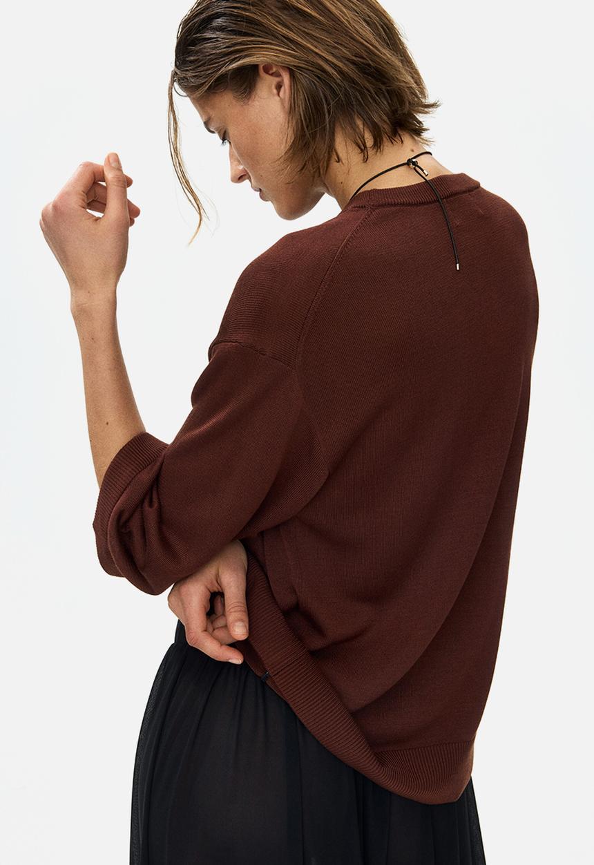 H&M - Fine-knit top - dark brown