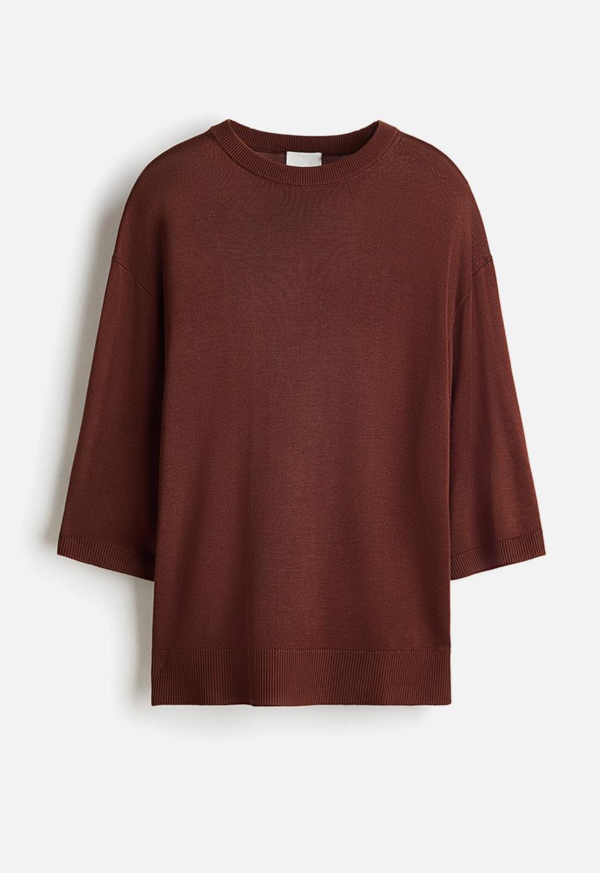 H&M - Fine-knit top - dark brown