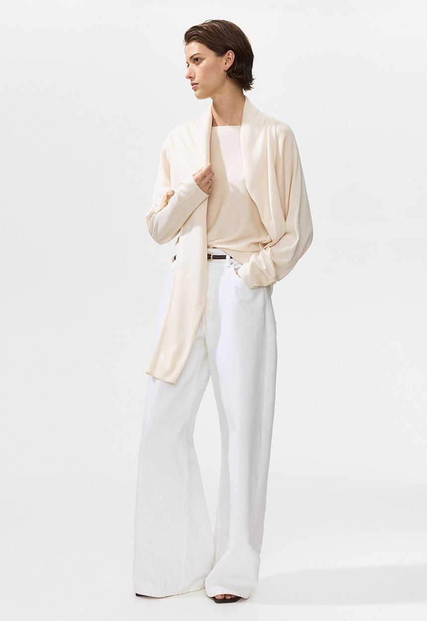 H&M - Boat-neck jumper - light beige