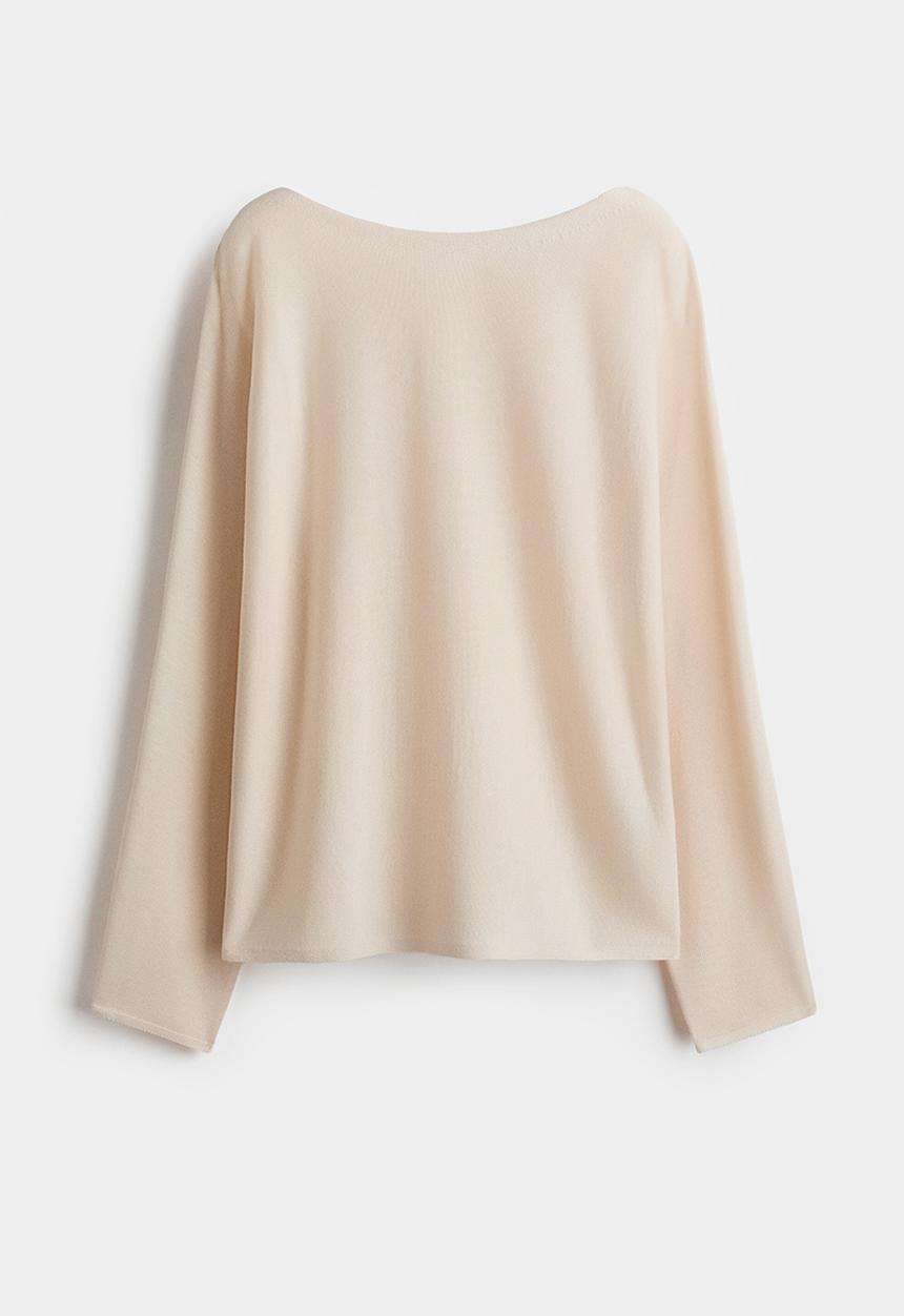 H&M - Boat-neck jumper - light beige