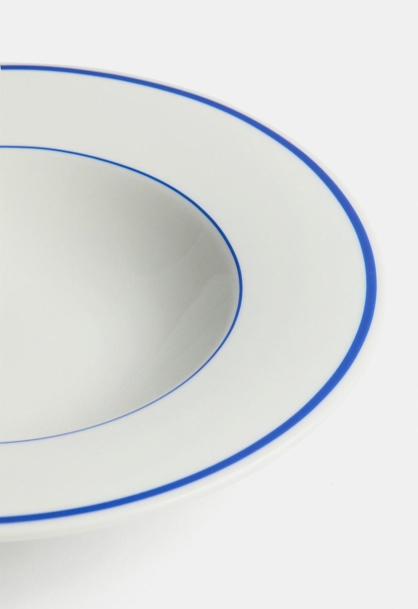 H&M - Porcelain deep plate - white/blue