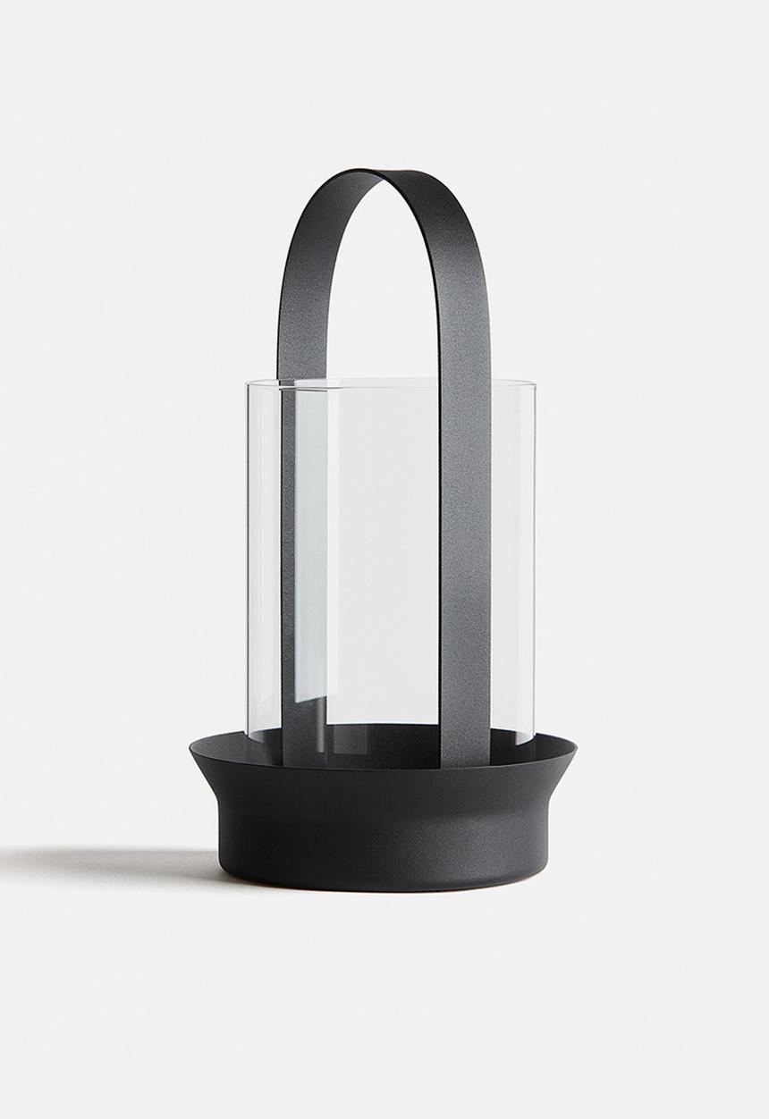 H&M - Large glass lantern - black