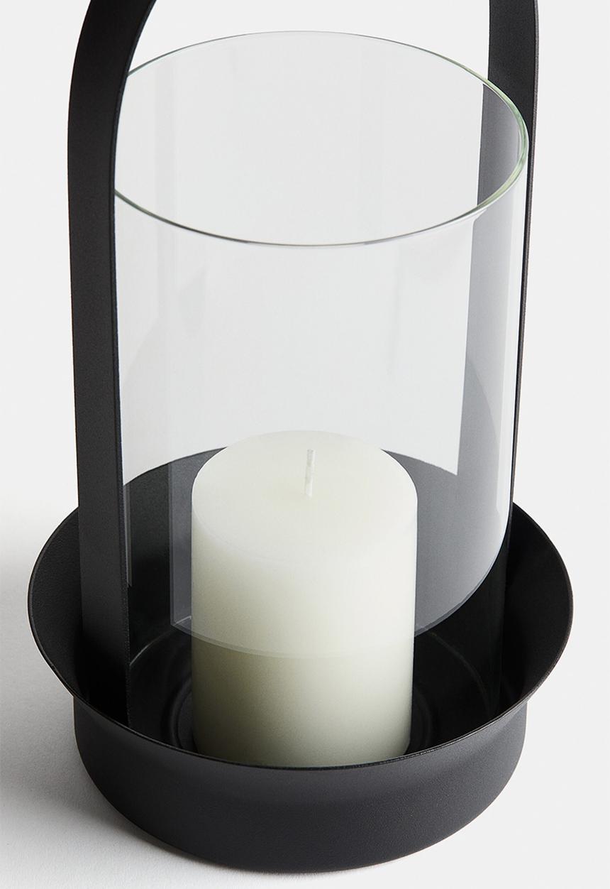 H&M - Large glass lantern - black