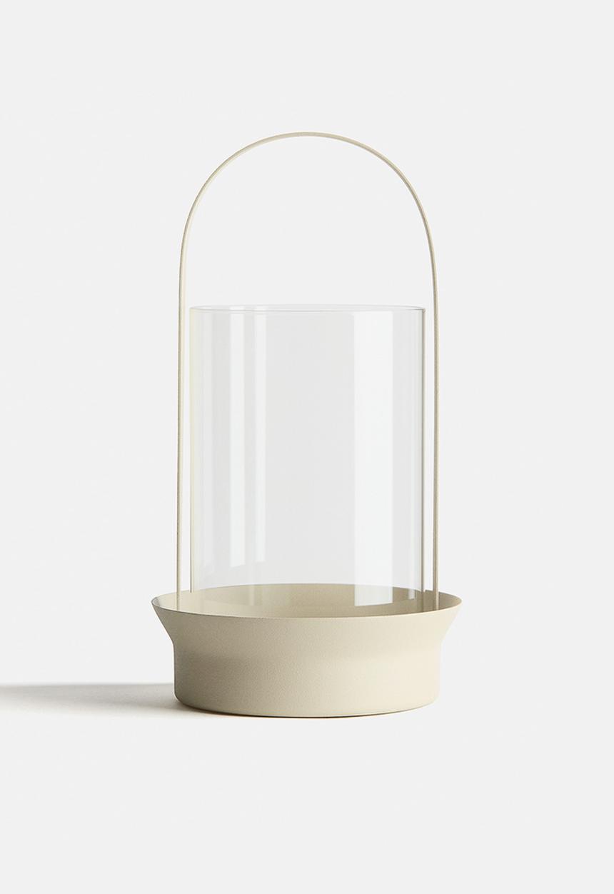 H&M - Large glass lantern - light beige