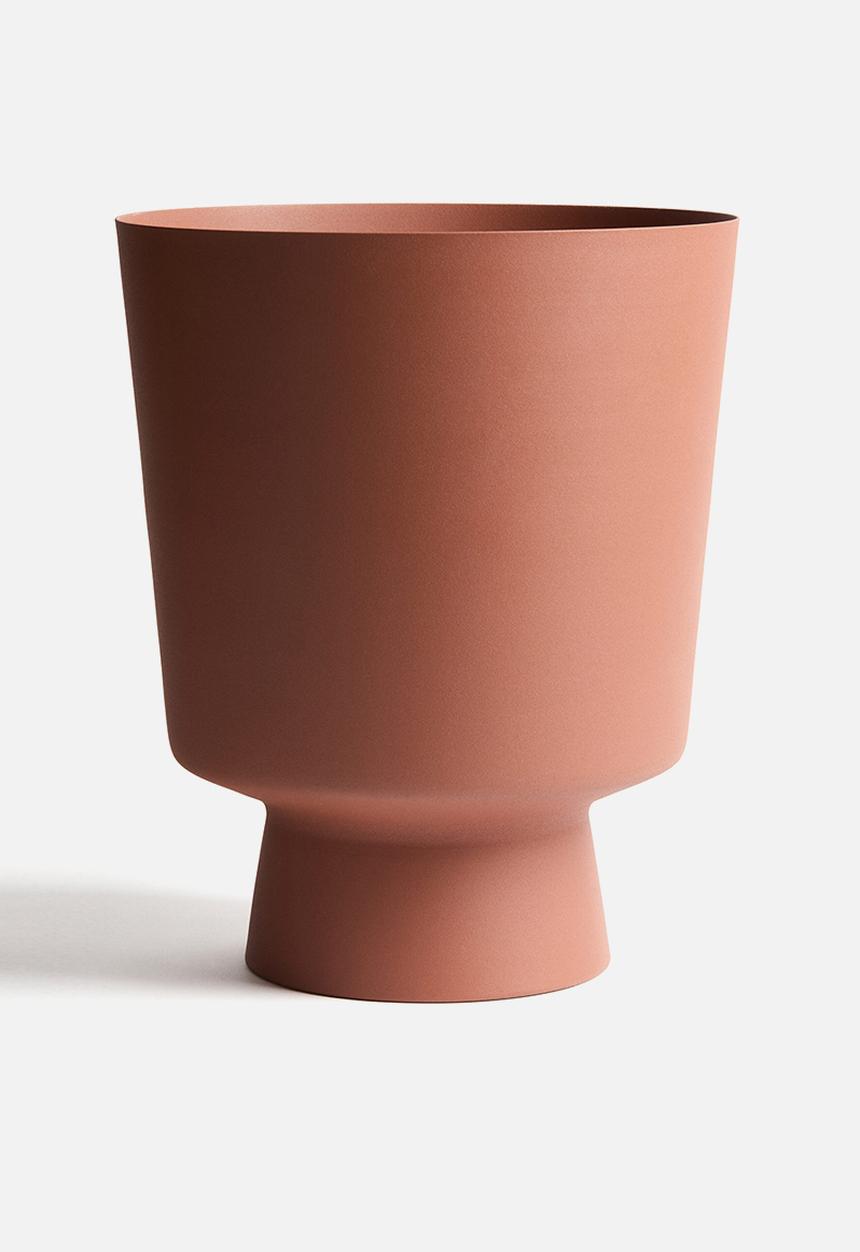 H&M - Large metal plant pot - terracotta