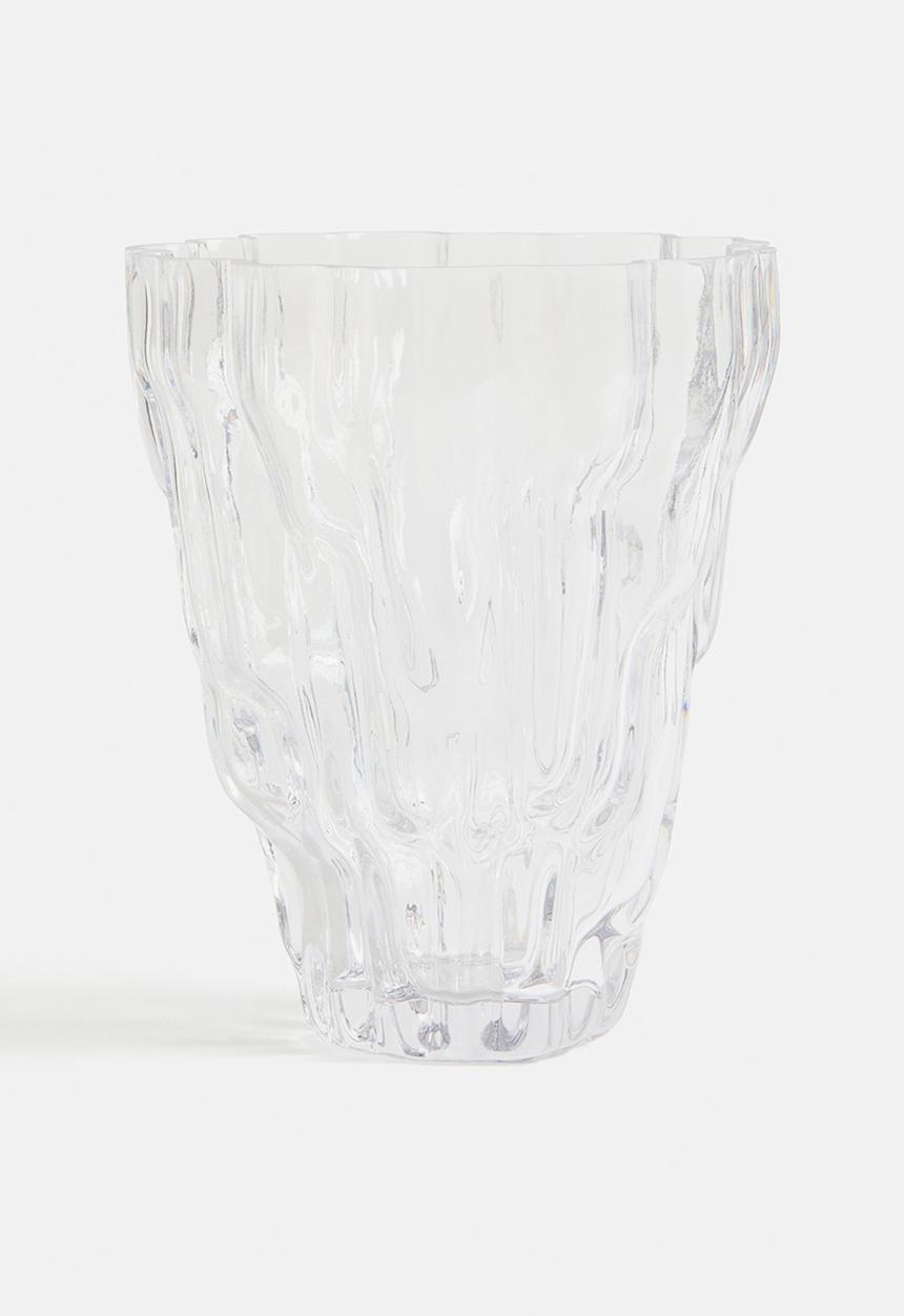 H&M - Textured-glass vase - transparent
