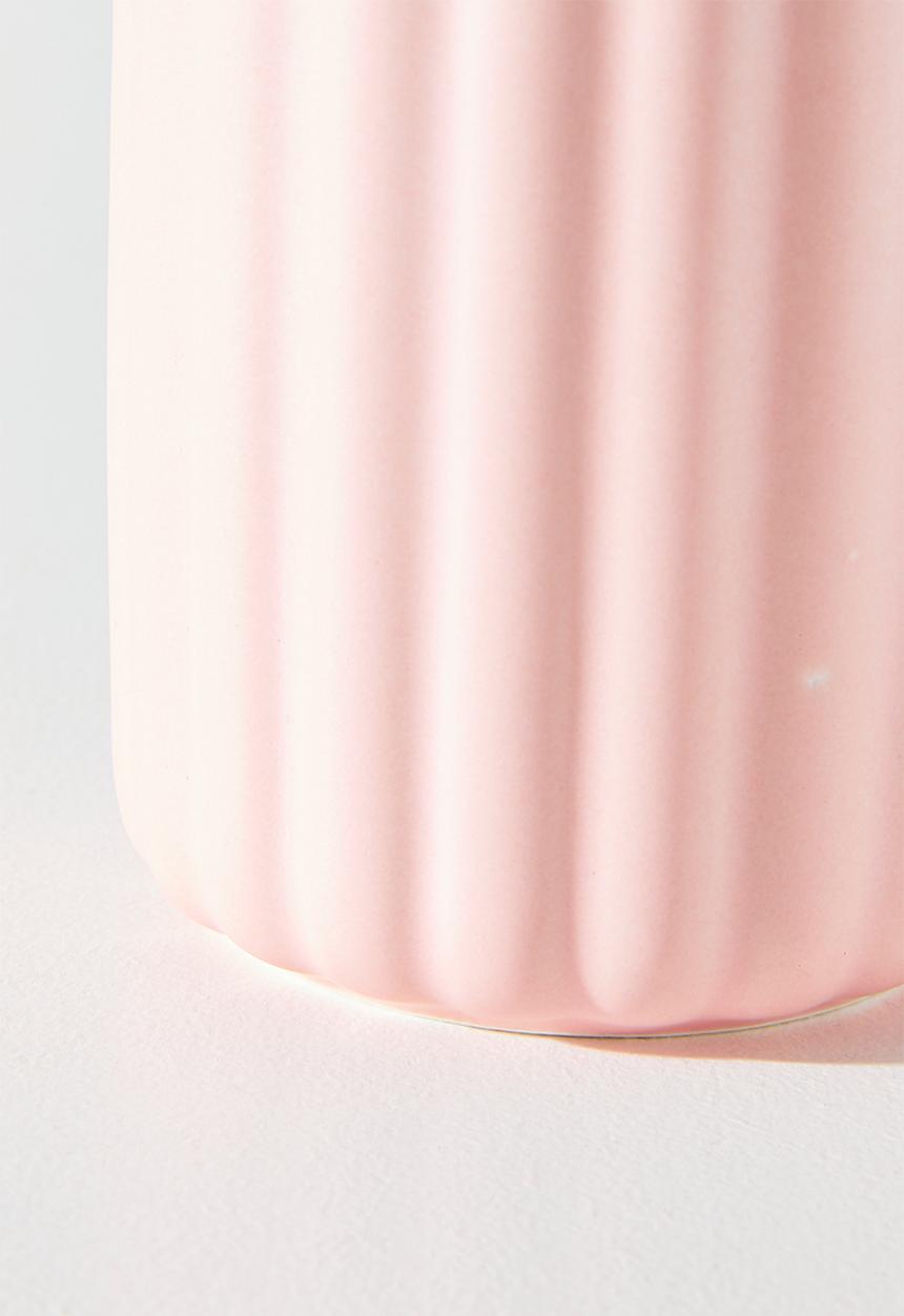 Excellent Houseware - Stripe Relief Mug with Coloured Handle Single 370ml - Pink