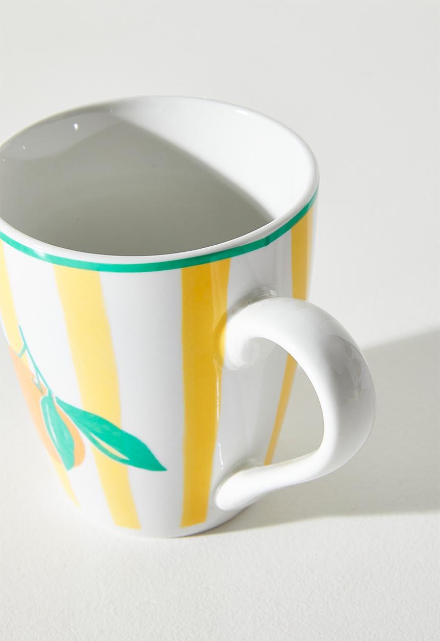 Excellent Houseware - Orange & Stripe Mug - 380ml