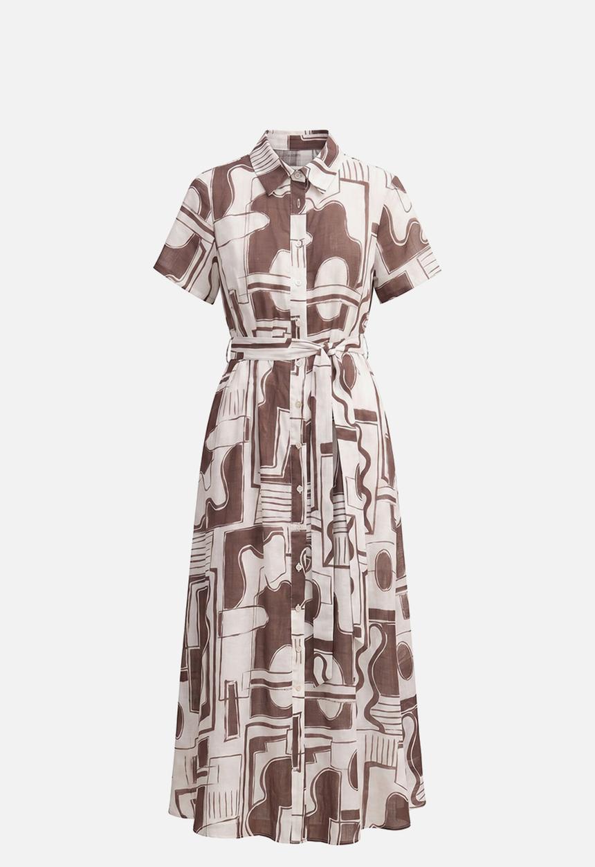 Forever New - Joy short sleeve midi dress - light arlon abstract