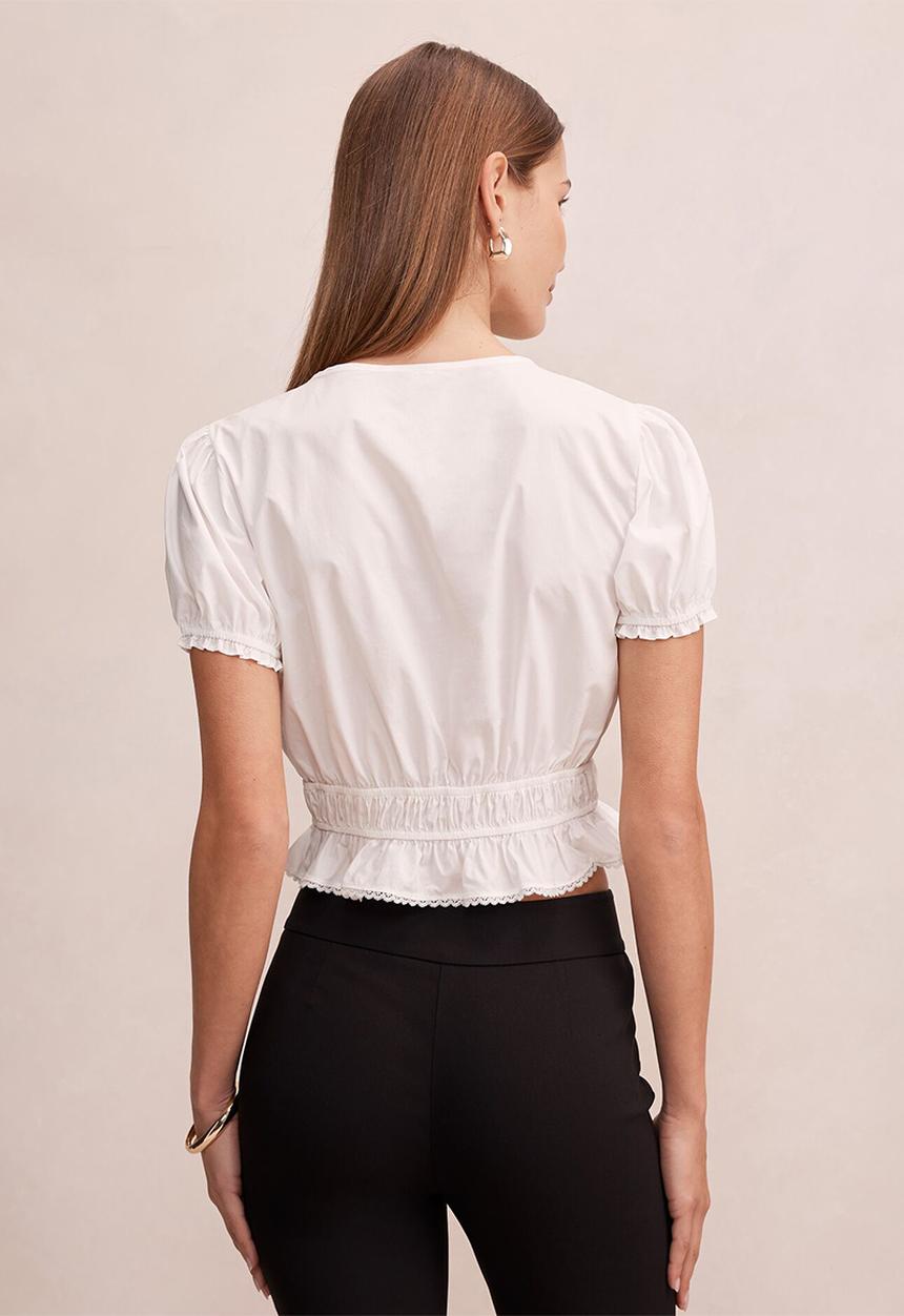 Forever New - Delta lace pintuck blouse - porcelain