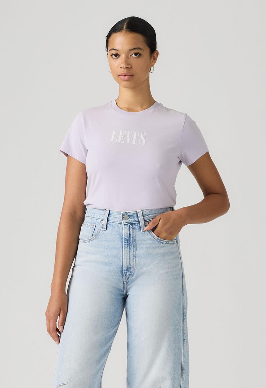Levi’s® - The Perfect Tee - Serif Stud Outline Lavender Blue