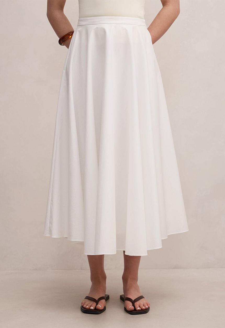 Forever New - Charlotte cotton midi skirt - porcelain