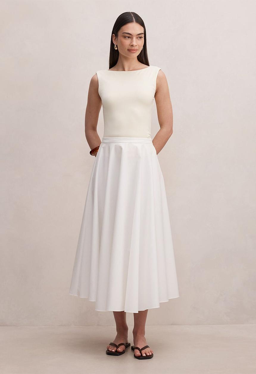 Forever New - Charlotte cotton midi skirt - porcelain
