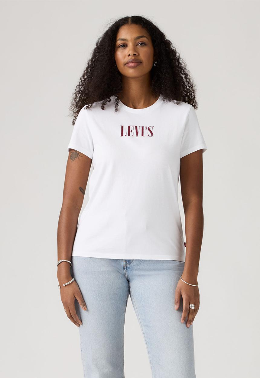 Levi’s® - The Perfect Tee - Serif Stud Outline Bright White