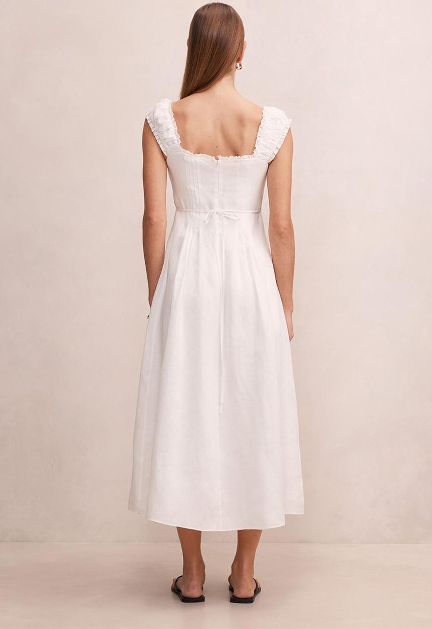 Forever New - Adriana pintuck linen midi dress - porcelain