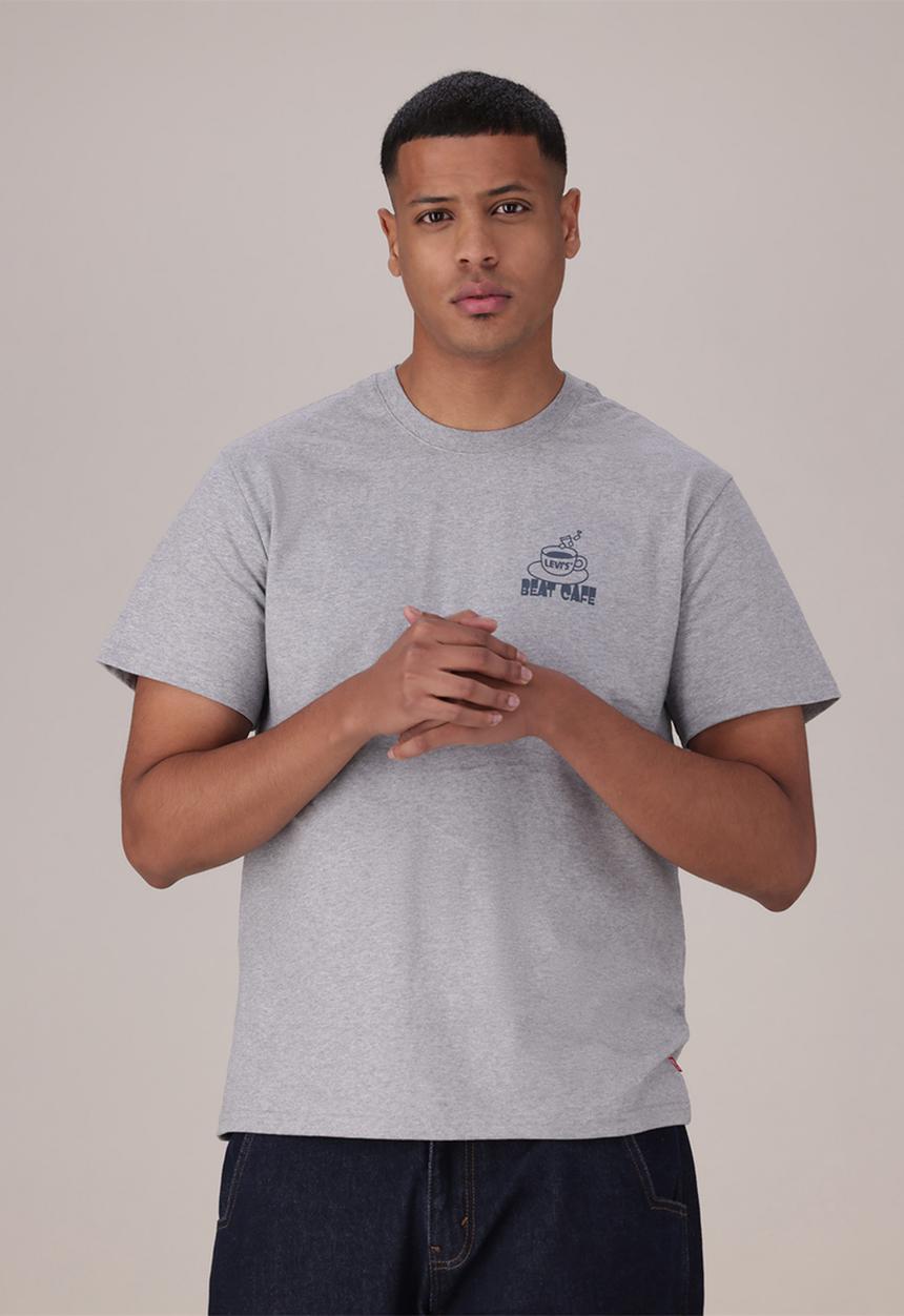 Levi’s® - Ss relaxed fit tee za - beat cafe light heather grey