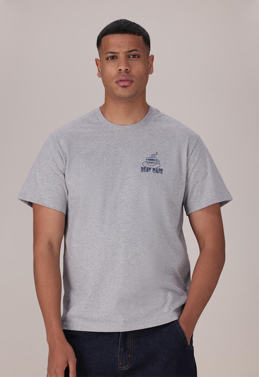 Levi’s® - Ss relaxed fit tee za - beat cafe light heather grey