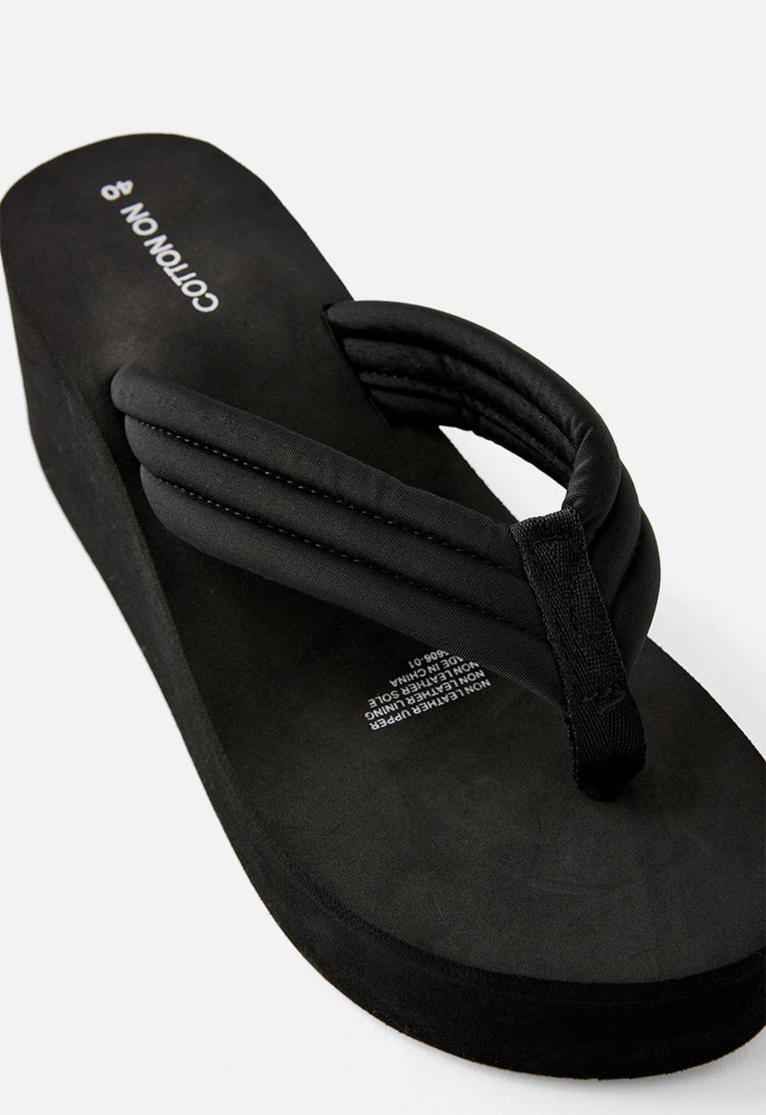 Cotton On - Serena Wedge Flip Flop - black