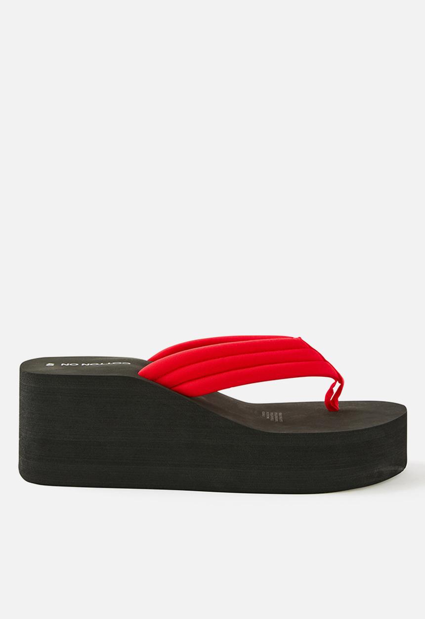 Cotton On - Serena Wedge Flip Flop - red
