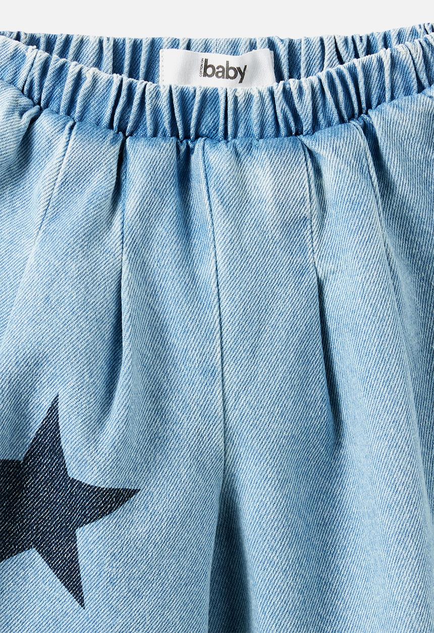 Cotton On - Baby Denim Barrel Jean - Bondi Light Blue Wash/Star