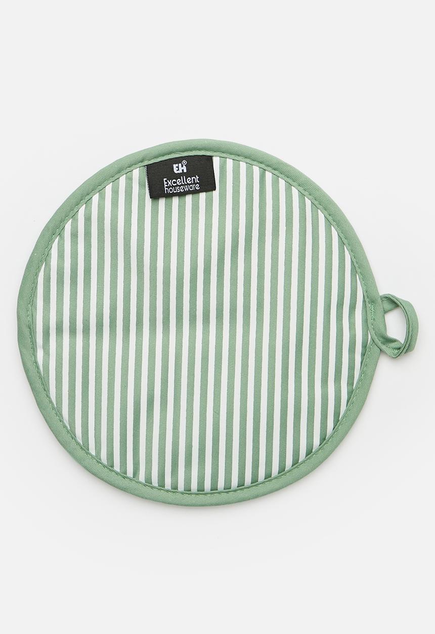 Excellent Houseware - Stripped Oven Mit Set - Green