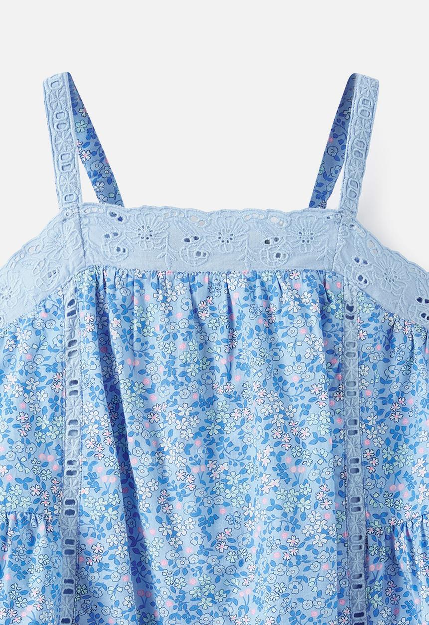 Cotton On - Gigi Baby Doll Sleeveless Dress - Blue Bonnet/Floral Ditsy