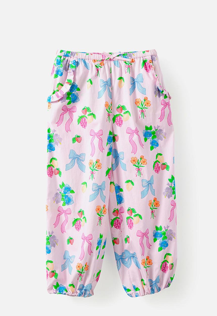 Cotton On - Gigi Babydoll Top & Gigi Bubble Hem Pant Pack - Ballet Pink/Bows
