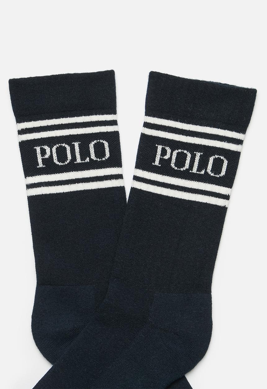 POLO - Logo Stripe Crew Sock - Navy