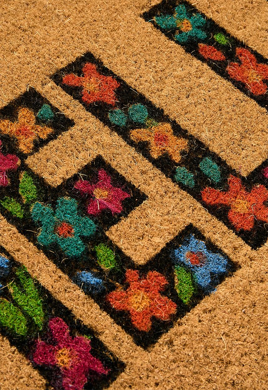 H&S - 40x60 Printed coir hello door mat - multi