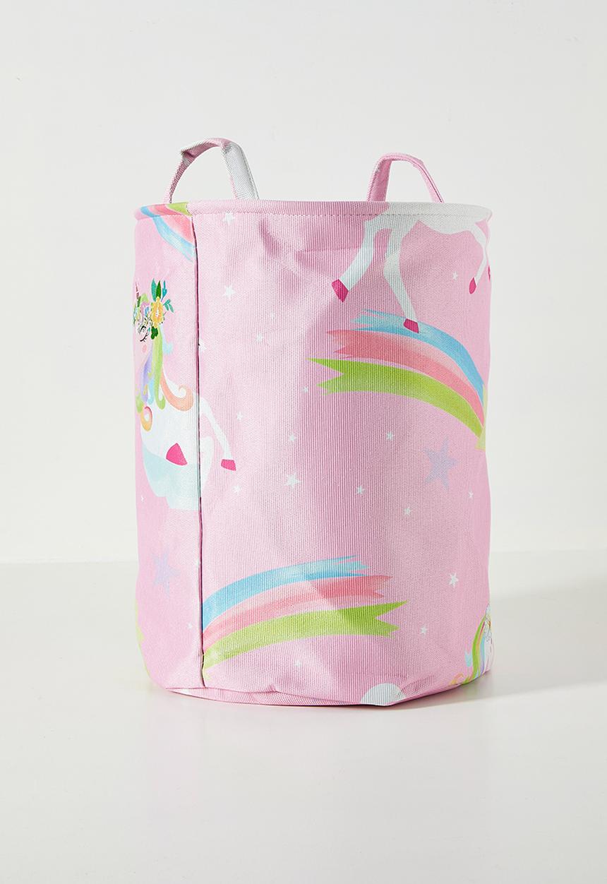 Pop Candy - Pony aop canvas laundry bin - pink