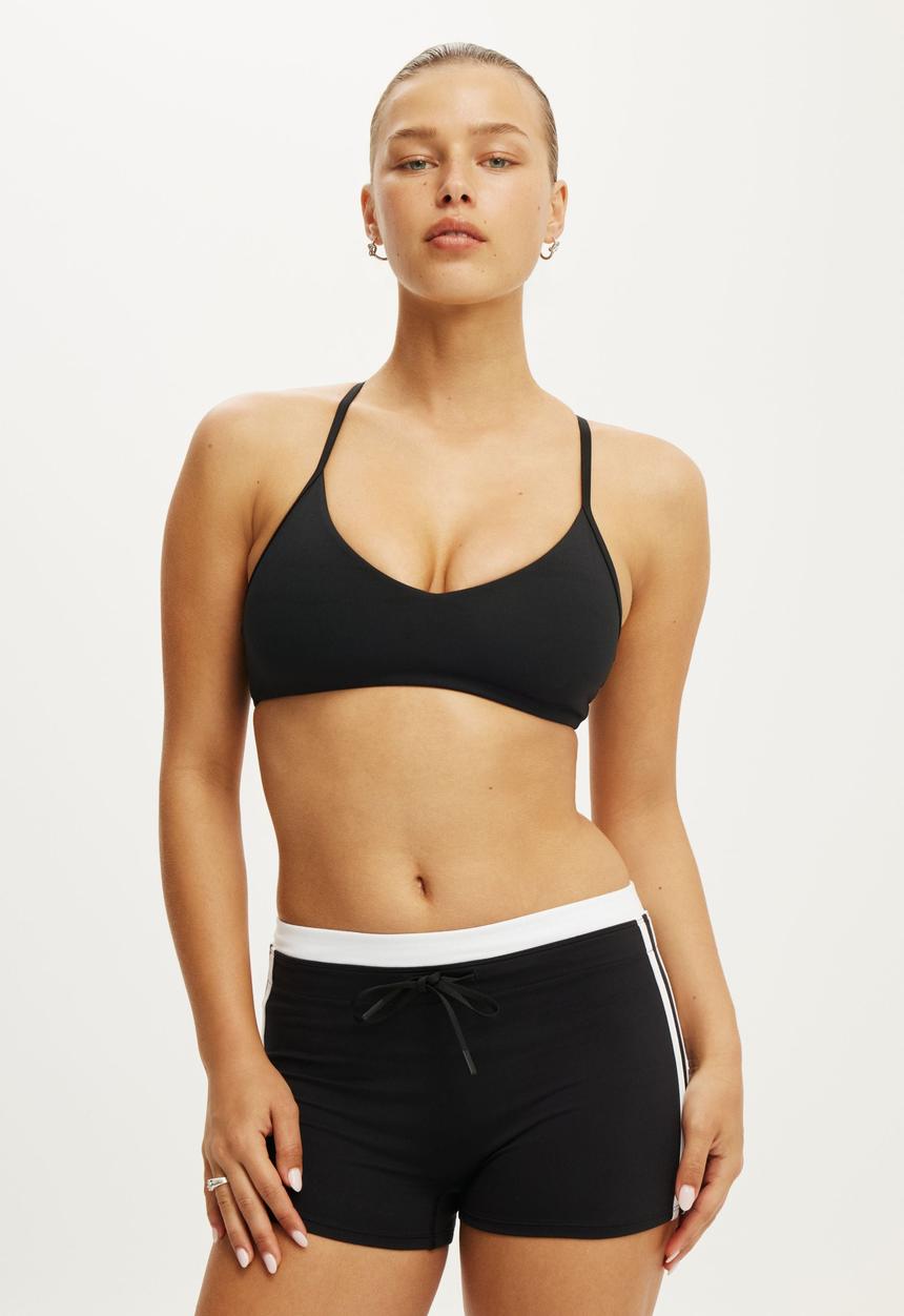 Cotton On - Ultra Soft T Bar Crop - Black