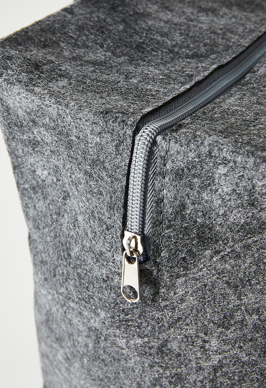 Pop Candy - Felt storage bag with elephant patch - grey