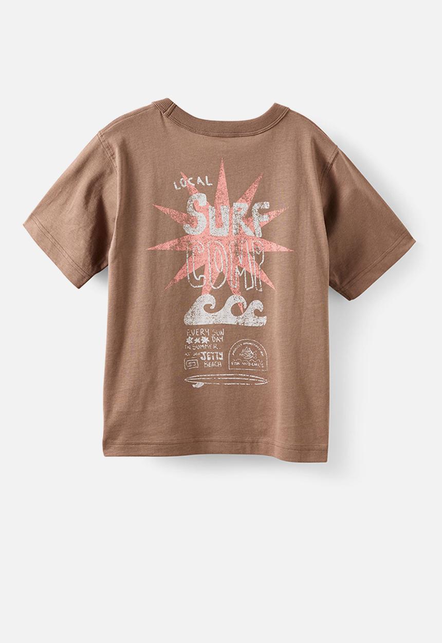 Cotton On - Essentials Graphic Short Sleeve Tee - Cookie Crumble/Surf Comp