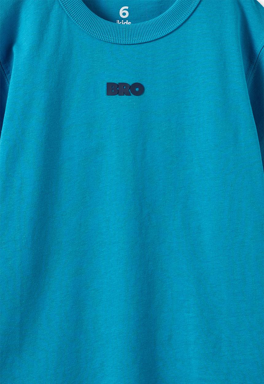 Cotton On - Essentials Graphic Short Sleeve Tee - Teal Blue/Bro