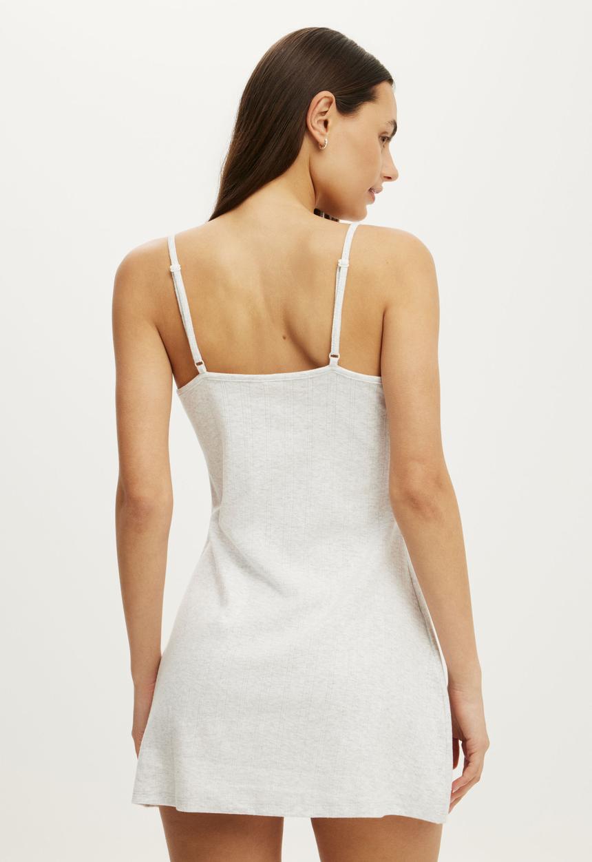 Cotton On - Dreamy Soft Pointelle Nightie - Light Grey Marle