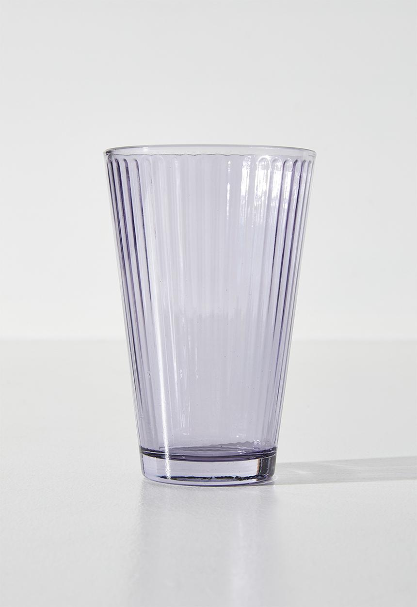Excellent Houseware - Ribbed Purple  Drinking Glass Set - 6pcs