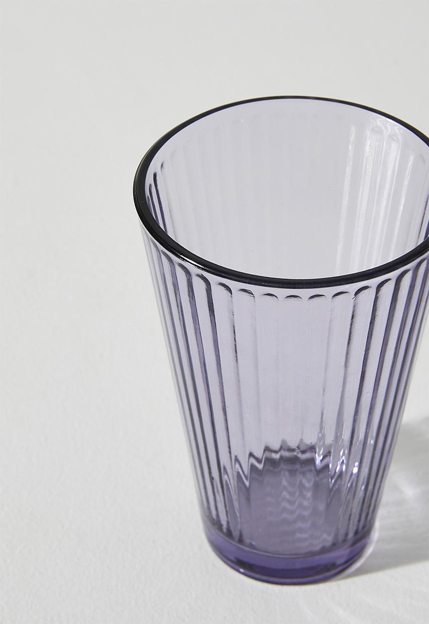 Excellent Houseware - Ribbed Purple  Drinking Glass Set - 6pcs